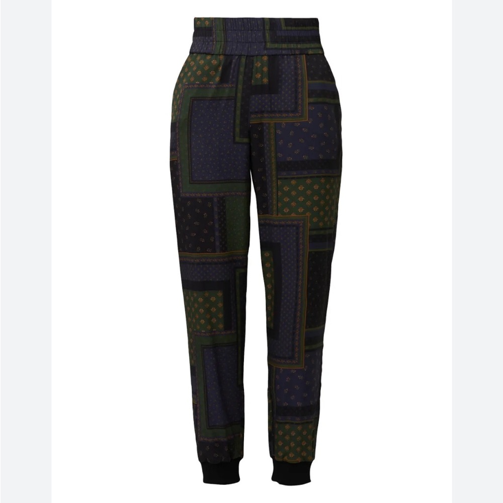 Veronica Beard Avamere Patchwork Pants Green Xs - image 2